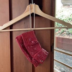 Henri Bendel clutch small burgundy maroon